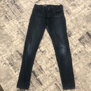 At Adriano goldschmied farrah skinny ankle dark blue jeans 27r